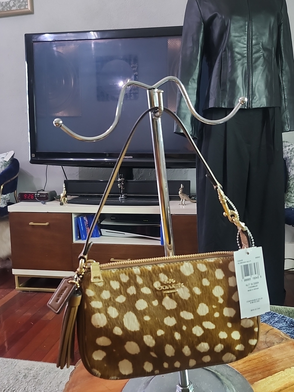 COACH Brown Spotted Calf Hair Shoulder Bag
